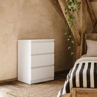Wyld Haus Budapest White Gloss Bedside Table 3 Drawers