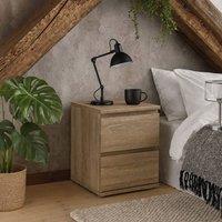 Wyld Haus Copenhagen Natural Oak Effect 2 Drawer Bedside Table