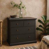 Wyld Haus Osaka Farmhouse 4 Drawer Chest Dark Grey Laminated Wood