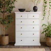Wyld Haus Osaka Tall Farmhouse White Wooden Chest of 6 Drawers