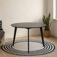 Wyld Haus Saffron Round Oak Veneer Dining Table Black Base