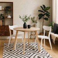 Wyld Haus Saffron Round Dining Table Natural Oak Veneer