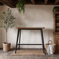 Wyld Haus Saffron Bar Table Natural Oak Veneer Top Matte Black Base