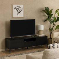 Wyld Haus El Paso Black Wooden TV Unit 2 Doors 1 Drawer Metal Base