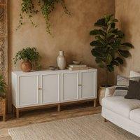 Wyld Haus Sofia Sideboard Light Grey & Oak 4 Doors 1 Drawer