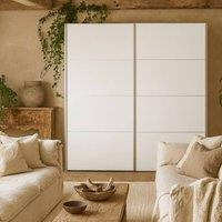 Wyld Haus Bordeaux 180cm White Double Sliding Door Wardrobe 5 Shelves