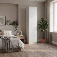 Wyld Haus Kahs White 1 Door Wooden Wardrobe with Brushed Brass Handle