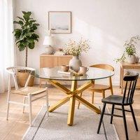 Wyld Haus San Sebastian Clear Glass Round Dining Table 4 Seater