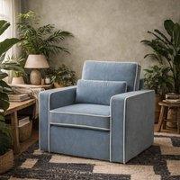 Wyld Haus Moose Retro Duck Egg Blue Upholstered Armchair