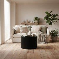 Wyld Haus Trecool Black Oak Veneer Reeded Round Coffee Table