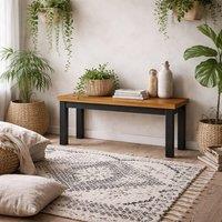 Wyld Haus Dundalk Natural Oiled Wood Bench Black Frame