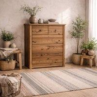 Wyld Haus Tralee 3+2 Brown Pine Chest of Drawers
