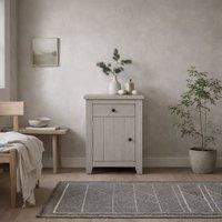 Wyld Haus Tralee Grey Washed Pine Bedside Cabinet 1 Drawer 1 Door