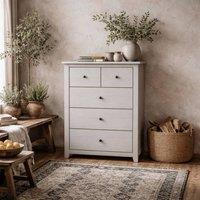 Wyld Haus Tralee Grey Washed Solid Pine 3+2 Drawer Chest