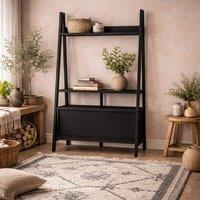 Wyld Haus Athy Small Matt Black Wooden Ladder TV Unit