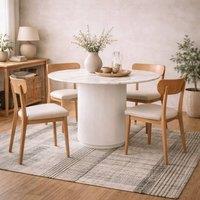 Wyld Haus Mullingar Fuji Stone White Round Dining Table Etched Base
