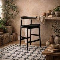 Wyld Haus Loughrea Black Velvet Tweed Counter Stool