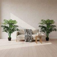 Wyld Haus Dimi Keha Pair of Artificial Palm Trees in Pots 125cm in Green