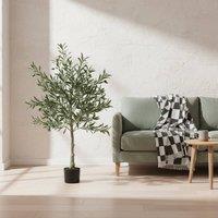 Wyld Haus Vakese Pair of Artificial Olive Style Trees with Silk Leaf Finish in Green