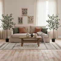 Wyld Haus Sulu Set of 2 Artificial Eucalyptus Trees Silver Dollar Leaf Potted in Green