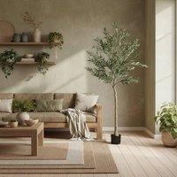 Wyld Haus 180cm Artificial Olive Tree with Silk Leaf Finish in Green