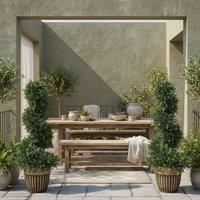 Wyld Haus Lurese Set of 2 Artificial Spiral Cypress Topiary Trees in Pots 90cm in Green
