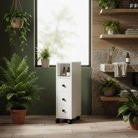 Wyld Haus Toveka Slimline White Bathroom Storage Cabinet L30 x D18 x H68.5cm