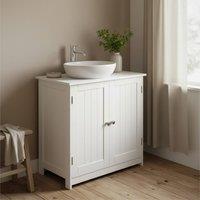 Wyld Haus Neha Under Sink Bathroom Vanity Storage Unit 2 Tier Interior White