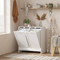 Wyld Haus Nema White Double Tilt Out Hamper Cabinet