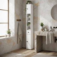 Wyld Haus Lakeva Extra Tall Slim Bathroom Storage Cabinet 20cm White