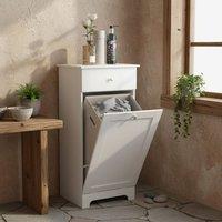 Wyld Haus Faratti White Single Tilt Out Hamper Laundry Cabinet
