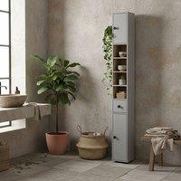 Wyld Haus Tasere Tall Slim Bathroom Storage Cabinet Grey