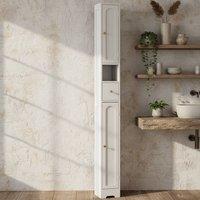Wyld Haus Extra Tall White Bathroom Storage Cabinet 185cm Arched Doors