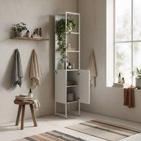 Wyld Haus Neliha Tall Bathroom Storage Cabinet White Slim 33 x 33 x 185 cm