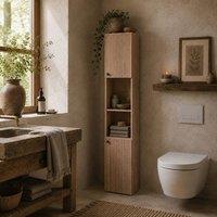 Wyld Haus Zivi Tall 6 Tier Bathroom Storage Cabinet Natural Finish