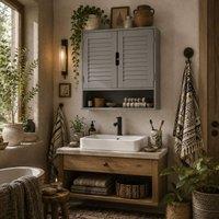 Wyld Haus Zilikane Wall Mounted Bathroom Cabinet Grey 60 x 20 x 60 cm
