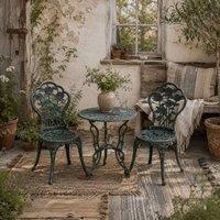 Wyld Haus Lafira 3 Piece Cast Aluminium Bistro Set in Antique Green