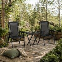 Wyld Haus Lacotte 3 Piece Black Folding Bistro Set 2 Chairs & Coffee Table