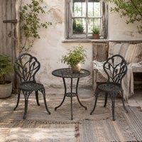 Wyld Haus Bronze Tone Aluminium 3 Piece Bistro Set with Parasol Hole 2 Seats