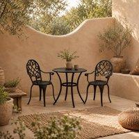 Wyld Haus Ninette Black Aluminium 3 Piece Bistro Set