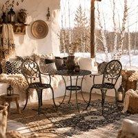 Wyld Haus Ziraro Bronze Tone Aluminium 3 Piece Garden Bistro Set