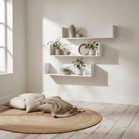 Wyld Haus Yosatoli Set of 3 White U Shaped Floating Shelves 80cm