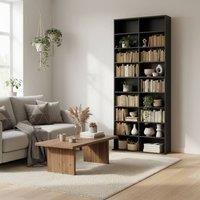 Wyld Haus Sezi Wood Black Tall Media Storage Tower 640 Disc Capacity
