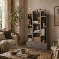Wyld Haus Rive Keba 12 Compartment Storage Unit Graphite Wood Effect in Charcoal