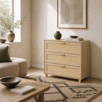Wyld Haus Doyo Boho 3 Drawer Chest in Natural Rattan & Wood