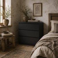 Wyld Haus Rakami Black 3 Drawer Chest Particle Board