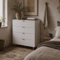 Wyld Haus Refa White 4 Drawer Bedside Table