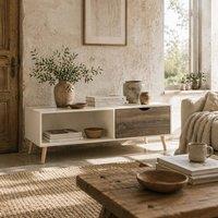 Wyld Haus Nanola White & Grey Coffee Table with 2 Drawers