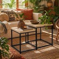 Wyld Haus Vattesa Set of 2 Oak Effect Nesting Coffee Tables in Light Oak