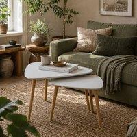 Wyld Haus Keline Set of 2 Light Grey Nesting Side Tables with Solid Pine Legs